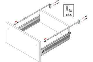 Relingset für Frontauszug HETTICH MultiTech