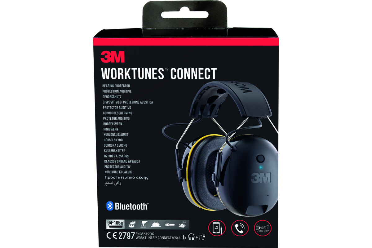 3M™ WorkTunes™ Connect Kabelloser Gehörschutz mit Bluetooth®-Technologie,  90543EC1 (94-105 dB)