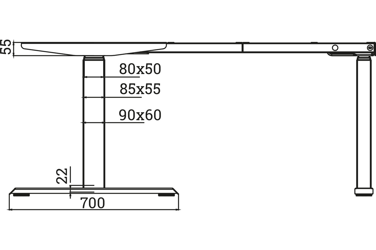 Telaio elettronico per scrivania con altezza regolabile OK-LINE TRD Flex