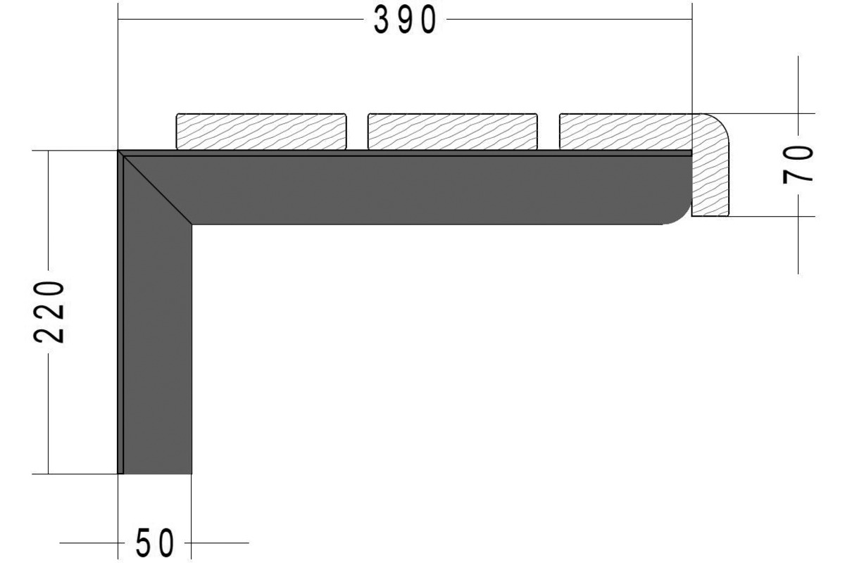 Supporti per panche profilo a T MAKK per legno-decking