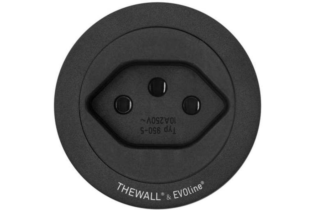 Prise individuelle EVOline® One avec anneau de recouvrement noir