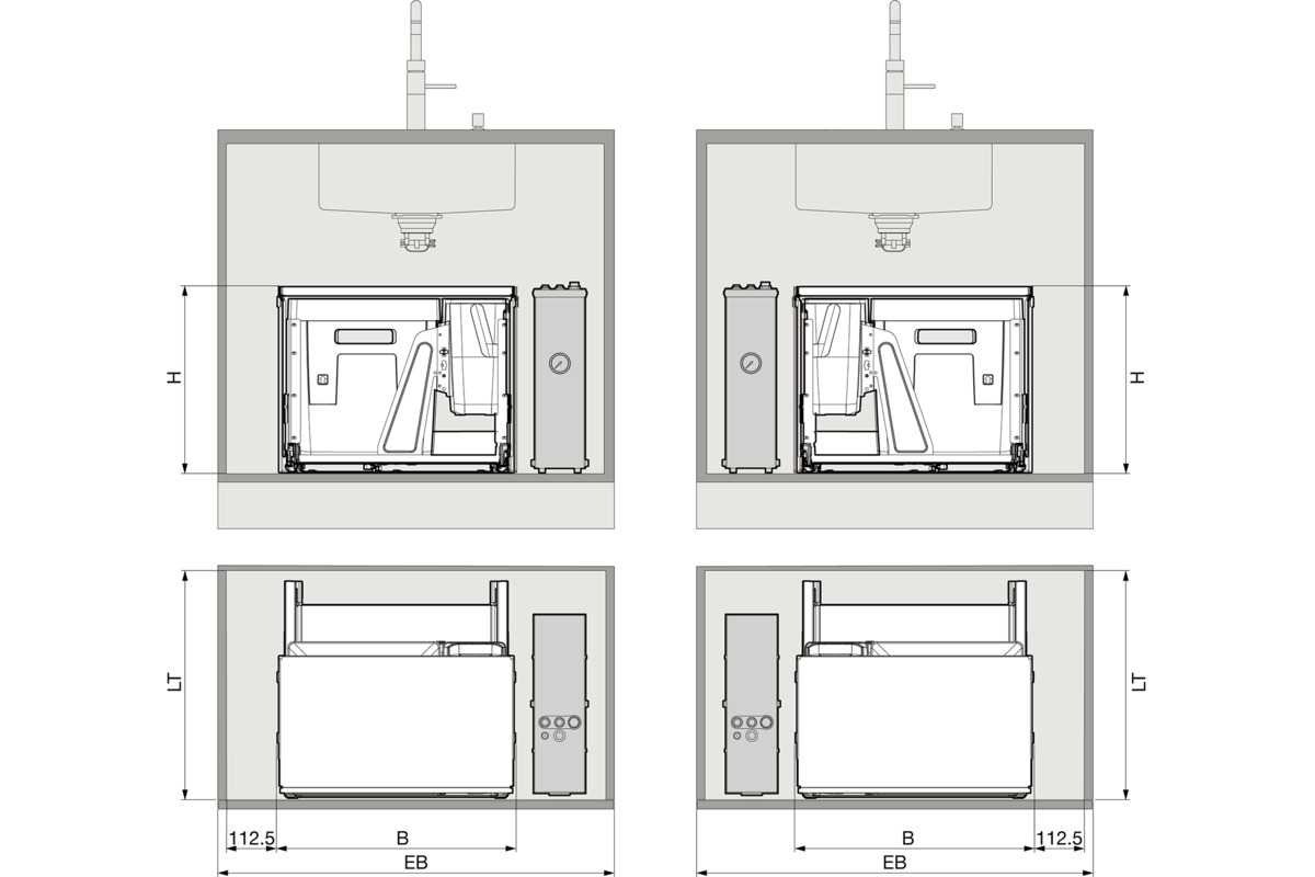 Secchio per rifiuti sistema estraibile PEKA Oeko Complet Aqua L