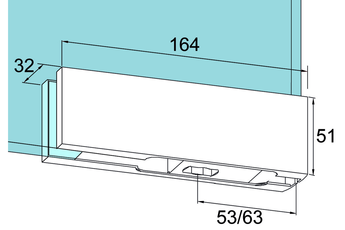 Ferrement d'angle inférieur PT 10 pour installations entièrement en verre DORMA GLAS Universal