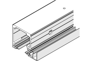 Kit di rotaie per montaggio integrato nel soffitto senza/per vetri fissi