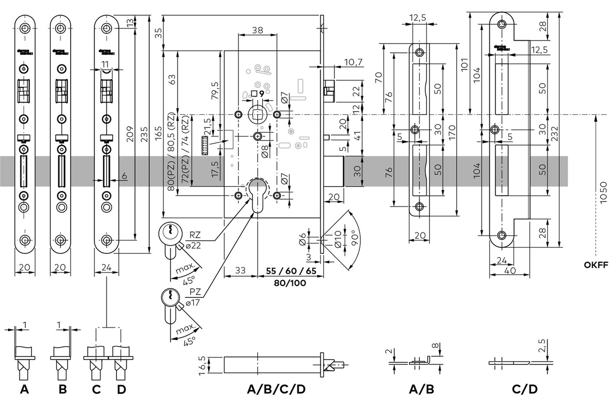 Elettroserrature ANTIPANICO con funzione di chiusura automatica DORMAKABA SVP 2000 DCW