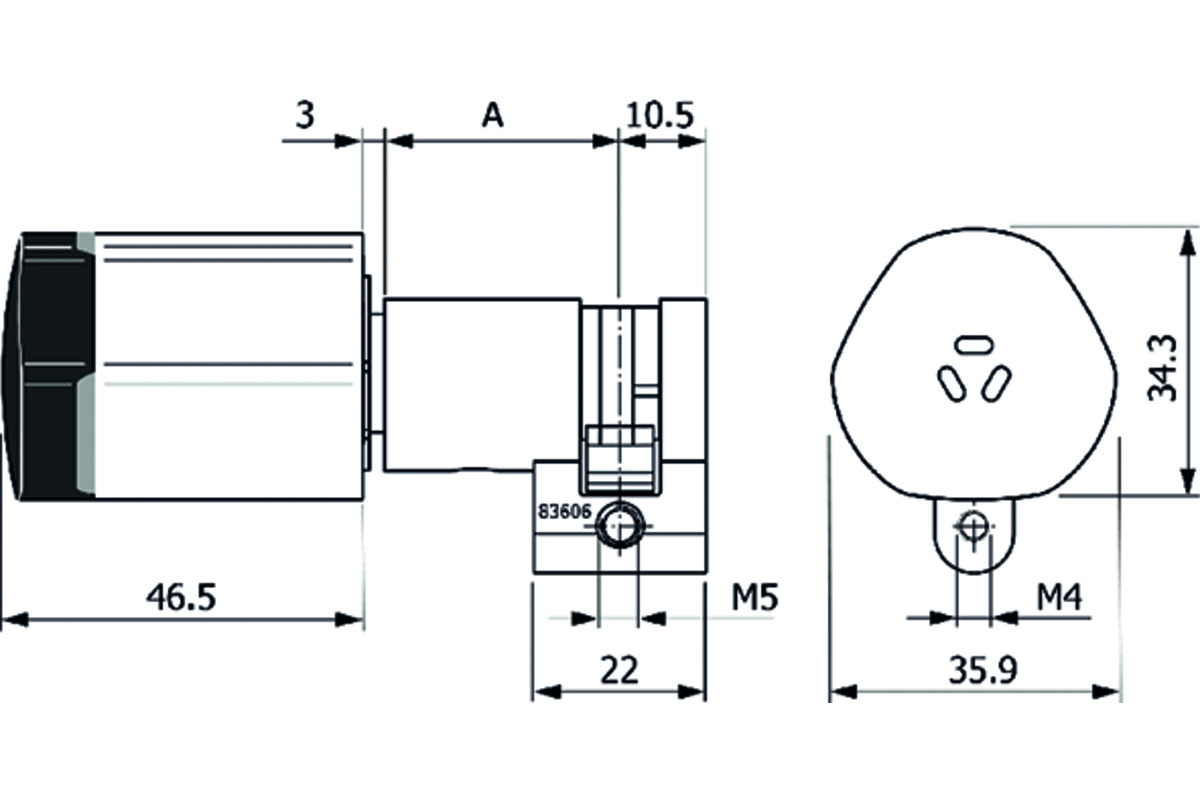 E-Demi-cylindre Glutz 83606 E/RZ 