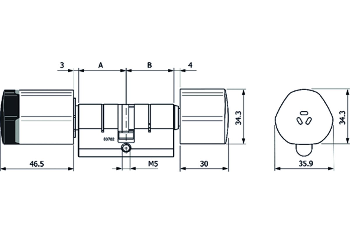 E-cylindre Glutz 83702 EM/PZ