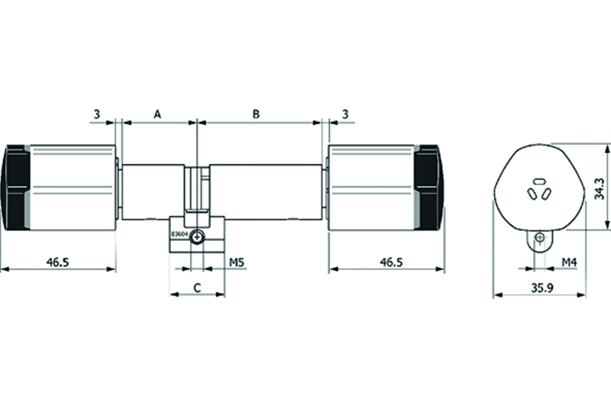 E-cylindre double Glutz 83604 EE/RZ