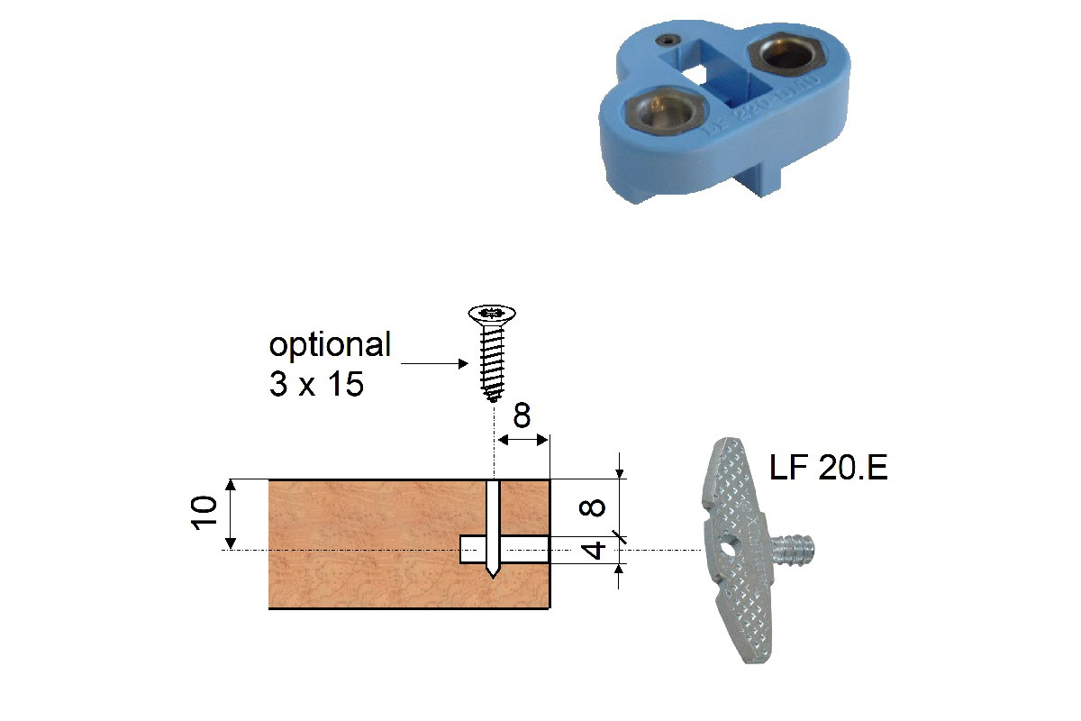 Verbinder LAMIFIX mit Euro-Schraube