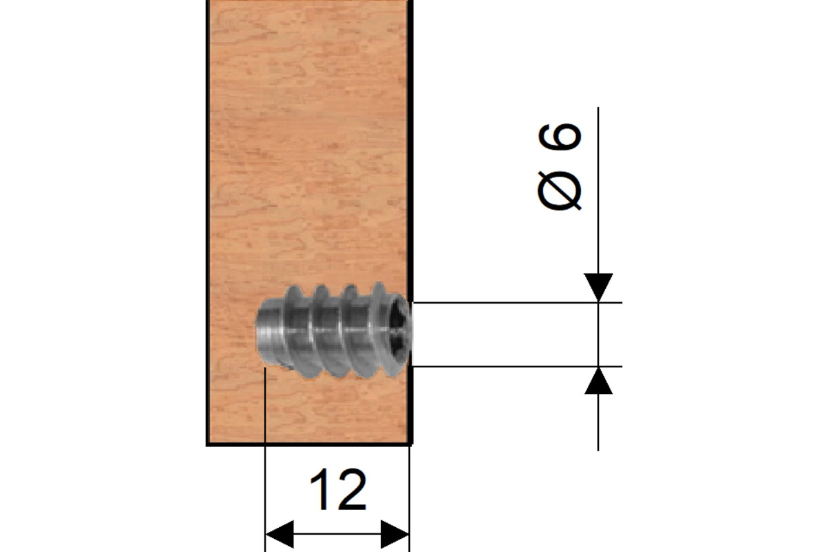 Ferrements d'assemblage LAMIFIX avec vis M 4