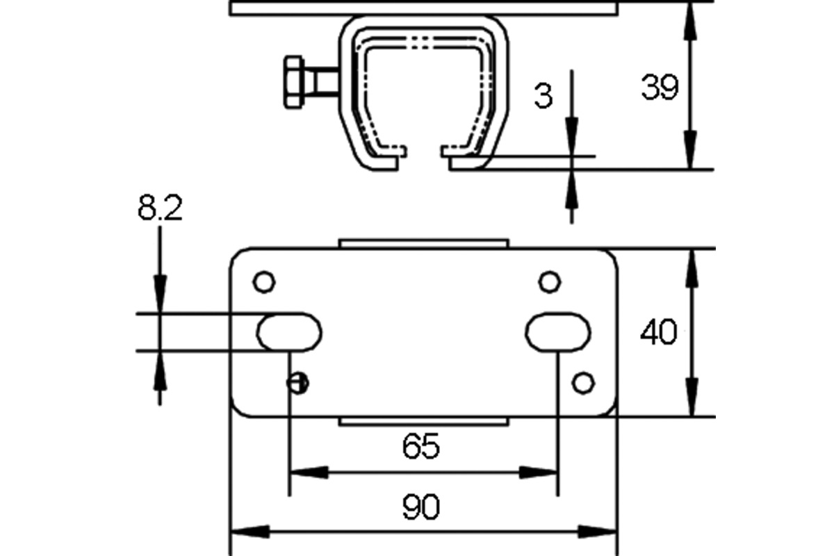 Manicotto a soffitto HELM-02 per sistema a tenda