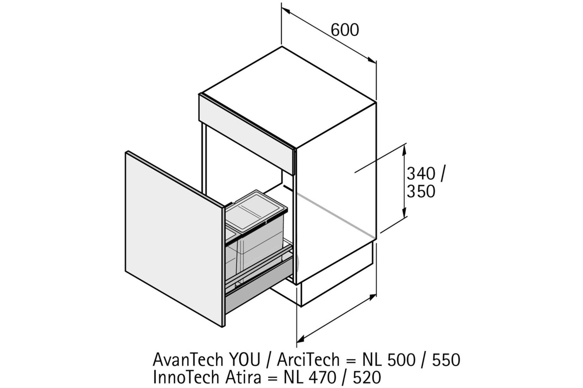 Système de déchets HETTICH Bin.it Smart 600