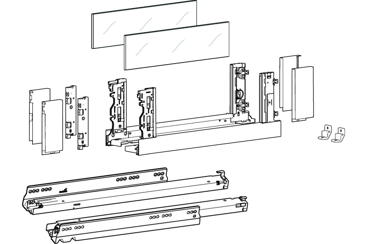 Kits complets tiroir HETTICH AvanTech YOU Inlay 187, 40 kg