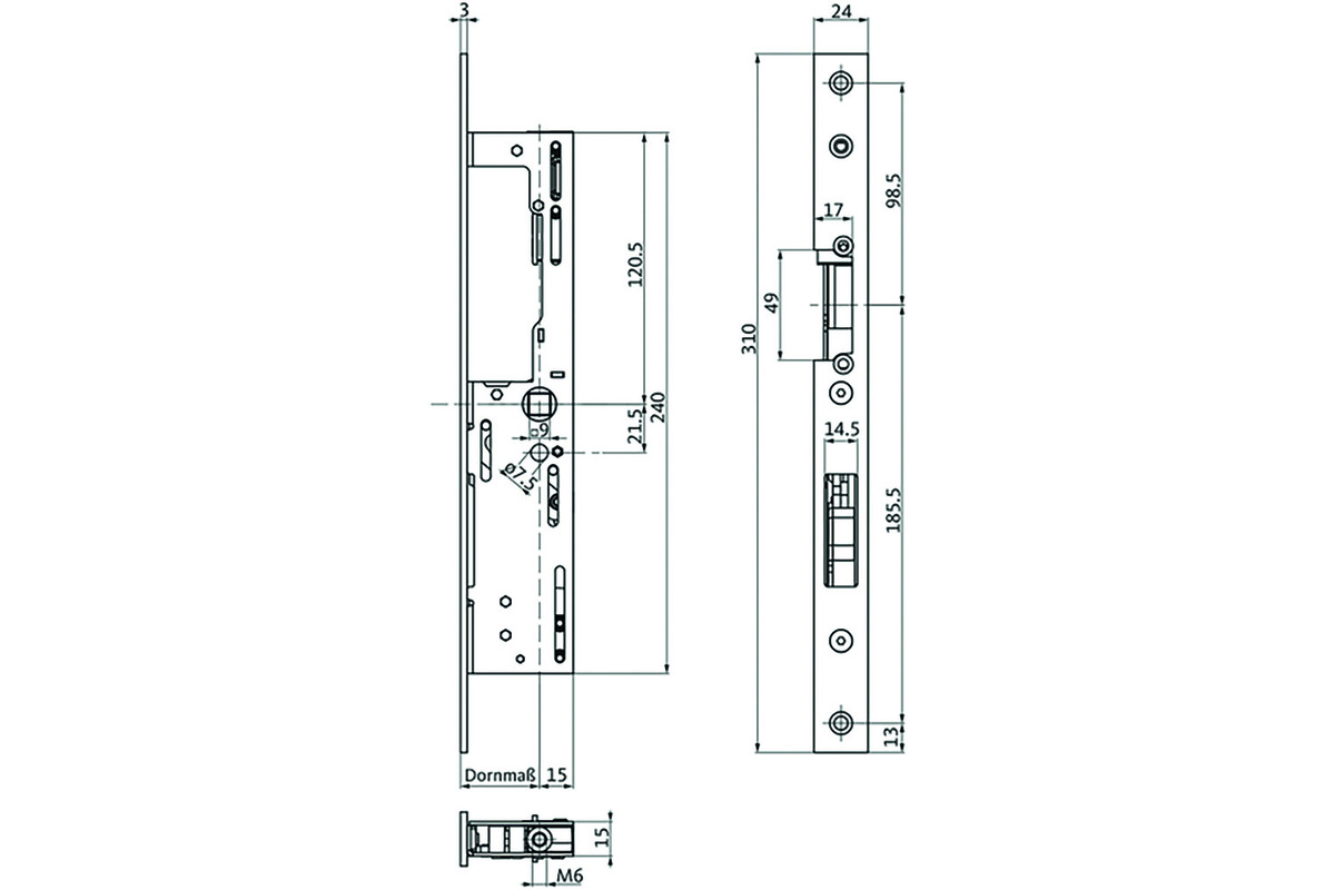 Contro-serrature d'infilare antipanico telaio tubolare G-U B-1793