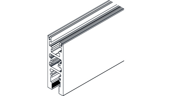 Profil porteur/porte-glace 6500 mm, aluminium, non anodisé (Profil droit)