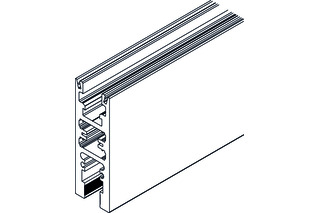 Profil porteur/porte-glace 6500 mm, aluminium, non anodisé (Profil droit)