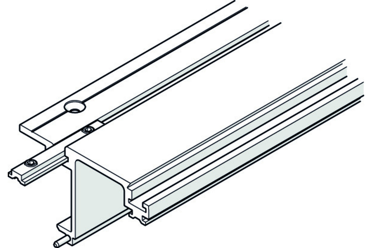 Connector parte interna, alto a destra/ 645 mm, alluminio anodizzato incolore