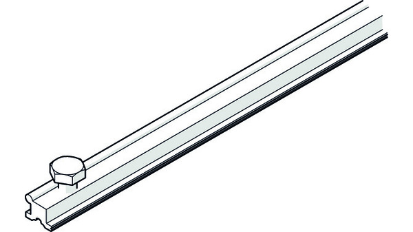 Connector HAWA profil de raccord. 500 mm, en bas droite/en haut gauche aluminium éloxé incolore