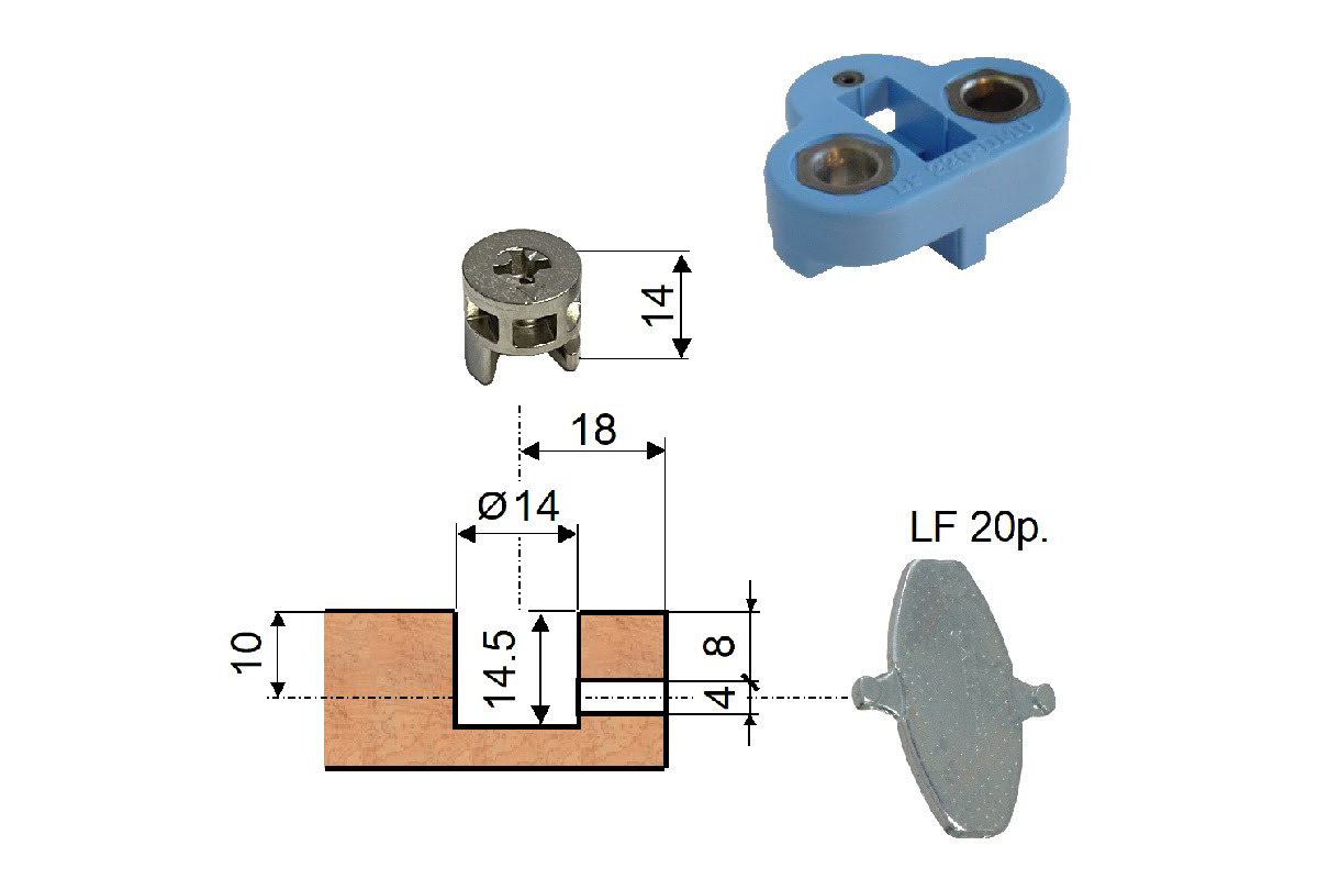 Ferrements d'assemblage doubles LAMIFIX