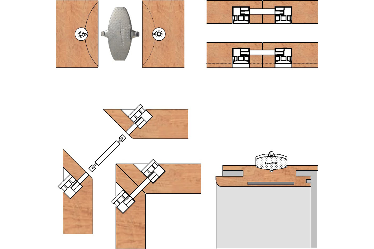 Ferrements d'assemblage doubles LAMIFIX